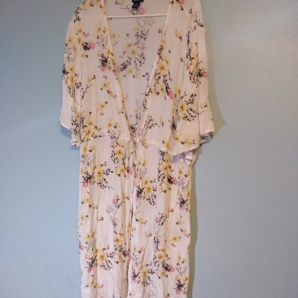 2X tie front duster cardigan